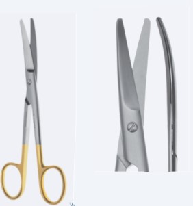 Ножиці, хірургічні, "Tönnis-Adson", "Power TC", дисекційні, вигнуті, тупокінцеві, загальна довжина 175 мм, 7"